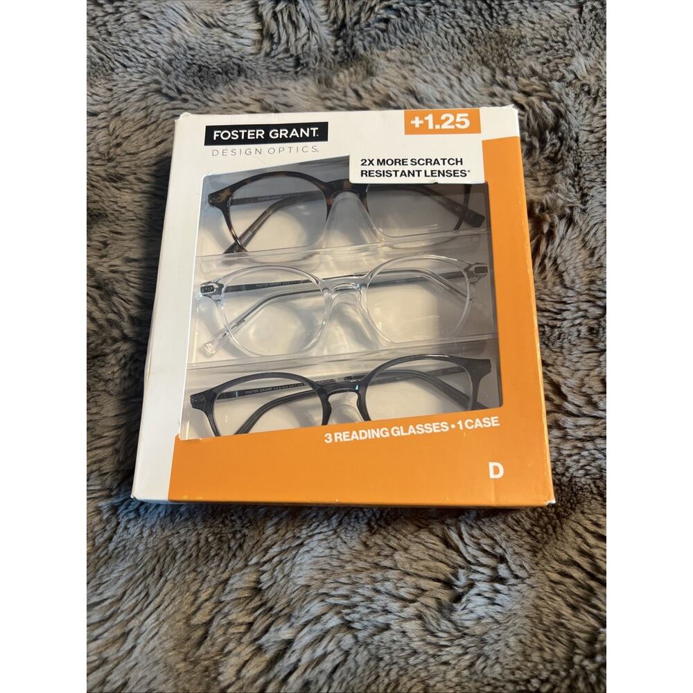Foster Grant Reading 3 Pack- Glasses +1.25 1908277 D